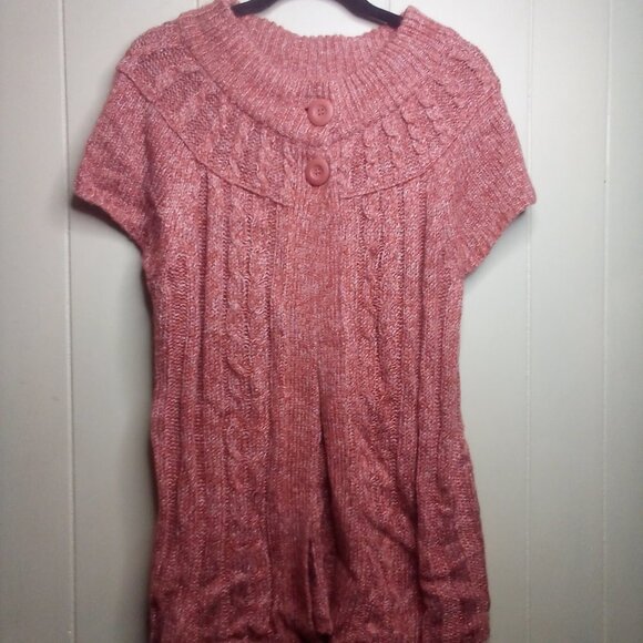 Sonoma Sweater Top L Sleeveless Open Front Brown Orange - Picture 10 of 12